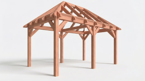 Constructiepakket schilddak | 5310x3460x3760mm | fijnbezaagd Douglas
