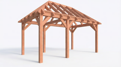 Constructiepakket schilddak | 5885x3460x3760mm | fijnbezaagd Douglas