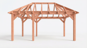 Constructiepakket schilddak | 5885x3460x3760mm | fijnbezaagd Douglas