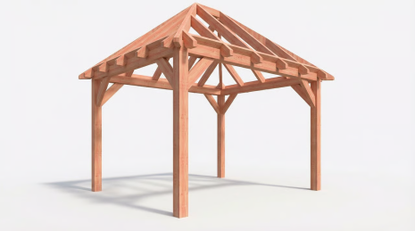Constructiepakket schilddak | 4105x3460x3760mm | fijnbezaagd Douglas