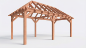 Constructiepakket schilddak | 7015x3460x3760mm | fijnbezaagd Douglas