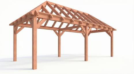 Constructiepakket schilddak | 7660x3460x3760mm | fijnbezaagd Douglas