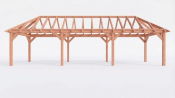 Constructiepakket schilddak | 12190x3460x3760mm | fijnbezaagd Douglas