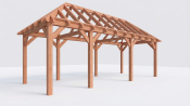 Constructiepakket schilddak | 8150x3460x3760mm | fijnbezaagd Douglas
