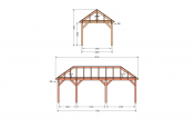 Constructiepakket schilddak | 8150x3460x3760mm | fijnbezaagd Douglas