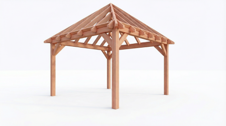 Constructiepakket schilddak | 4105x4105x4030mm | fijnbezaagd Douglas