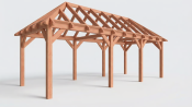 Constructiepakket schilddak | 8220x3460x3760mm | fijnbezaagd Douglas
