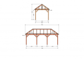 Constructiepakket schilddak | 7690x3460x3760mm | fijnbezaagd Douglas