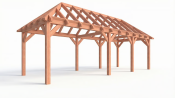 Constructiepakket schilddak | 8865x3460x3760mm | fijnbezaagd Douglas