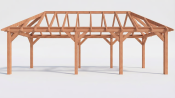 Constructiepakket schilddak | 8865x3460x3760mm | fijnbezaagd Douglas