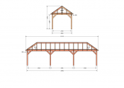 Constructiepakket schilddak | 11215x3460x3760mm | fijnbezaagd Douglas