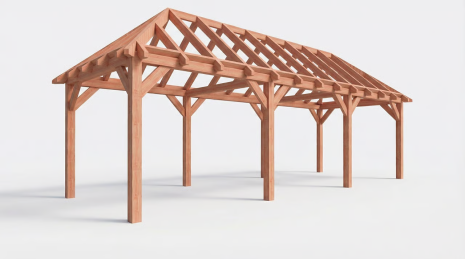 Constructiepakket schilddak | 9280x3460x3760mm | fijnbezaagd Douglas