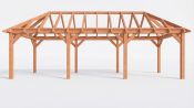 Constructiepakket schilddak | 9280x3460x3760mm | fijnbezaagd Douglas
