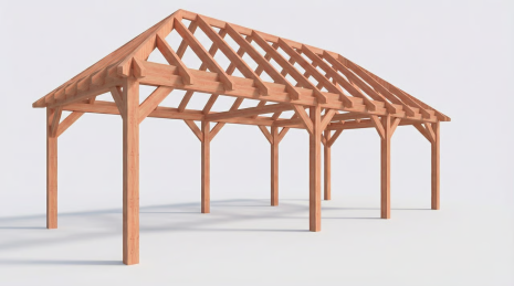 Constructiepakket schilddak | 8865x4105x4030mm | fijnbezaagd Douglas