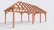 Constructiepakket schilddak | 8865x4105x4030mm | fijnbezaagd Douglas