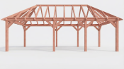 Constructiepakket schilddak | 8865x4105x4030mm | fijnbezaagd Douglas