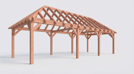 Constructiepakket schilddak | 9925x4105x4030mm | fijnbezaagd Douglas