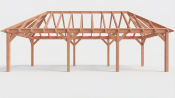 Constructiepakket schilddak | 9925x4105x4030mm | fijnbezaagd Douglas