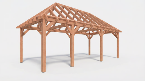 Constructiepakket schilddak | 8150x4105x4030mm | fijnbezaagd Douglas
