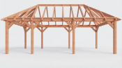 Constructiepakket schilddak | 8150x4105x4030mm | fijnbezaagd Douglas