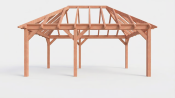 Constructiepakket schilddak | 6485x4105x4030mm | fijnbezaagd Douglas