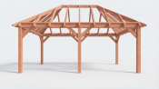 Constructiepakket schilddak | 6370x4105x4030mm | fijnbezaagd Douglas