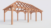 Constructiepakket schilddak | 8220x4105x4030mm | fijnbezaagd Douglas