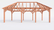 Constructiepakket schilddak | 8220x4105x4030mm | fijnbezaagd Douglas