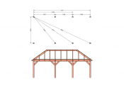 Constructiepakket schilddak | 8220x4105x4030mm | fijnbezaagd Douglas
