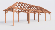 Constructiepakket schilddak | 12190x4105x4030mm | fijnbezaagd Douglas