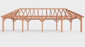 Constructiepakket schilddak | 12190x4105x4030mm | fijnbezaagd Douglas
