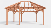 Constructiepakket schilddak | 5885x4105x4030mm | fijnbezaagd Douglas