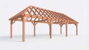 Constructiepakket schilddak | 11215x4105x4030mm | fijnbezaagd Douglas