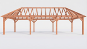 Constructiepakket schilddak | 11215x4105x4030mm | fijnbezaagd Douglas