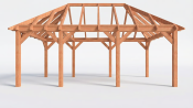 Constructiepakket schilddak | 7090x4105x4030mm | fijnbezaagd Douglas