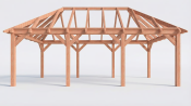 Constructiepakket schilddak | 7690x4105x4030mm | fijnbezaagd Douglas