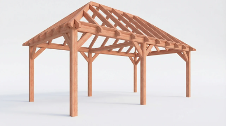 Constructiepakket schilddak | 7015x4105x4030mm | fijnbezaagd Douglas