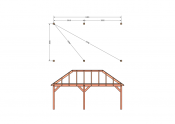 Constructiepakket schilddak | 7015x4105x4030mm | fijnbezaagd Douglas