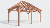 Constructiepakket schilddak | 5840x4105x4030mm | fijnbezaagd Douglas