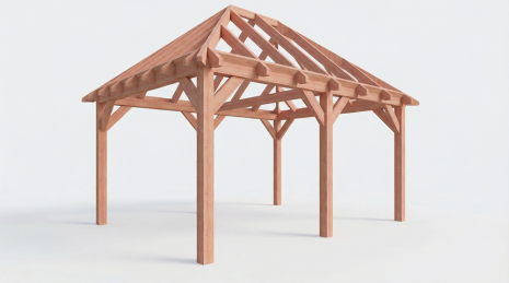 Constructiepakket schilddak | 5310x4105x4030mm | fijnbezaagd Douglas