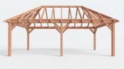Constructiepakket schilddak | 7660x4105x4030mm | fijnbezaagd Douglas
