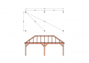 Constructiepakket schilddak | 7660x4105x4030mm | fijnbezaagd Douglas