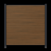 NewTechWood co-extrusie composiet scherm Triple, 180 x 180 cm, Teak/zwart.