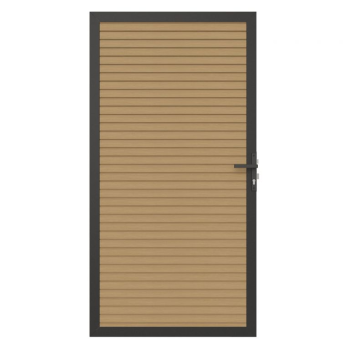 NewTechWood Co-extrusie composiet deur in aluminium frame, horizontaal triple, 100 x 195 cm, Red Cedar.