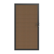 NewTechWood Co-extrusie composiet deur in aluminium frame, horizontaal triple, 100 x 195 cm, Teak.