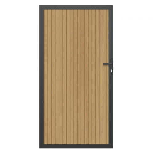 NewTechWood co-extrusie composiet deur in aluminium frame, verticaal triple, 100 x 195 cm, Red Cedar.