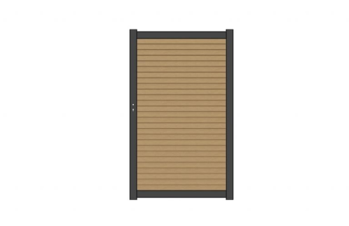 NewTechWood co-extrusie composiet deur Premium in aluminium frame, horizontaal triple, 97 x 186 cm, Red Cedar.