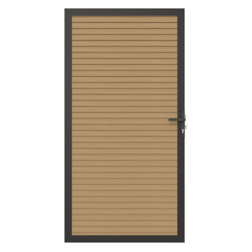 NewTechWood Co-extrusie composiet deur in aluminium frame, horizontaal triple, 100 x 195 cm, Red Cedar.
