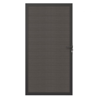 NewTechWood Co-extrusie composiet deur in aluminium frame, horizontaal, 100 x 195 cm, Silver Gray.
