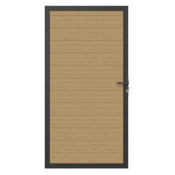 NewTechWood Co-extrusie composiet deur in aluminium frame, horizontaal, 100 x 195 cm, Red Cedar.
